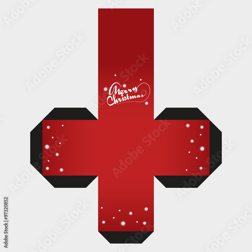 Christmas Gift Box Template, Vector.
