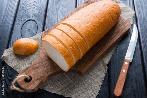 sliced bread on a cutting board