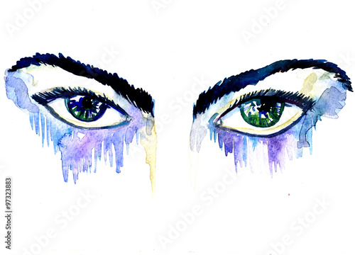 Female blue green eyes