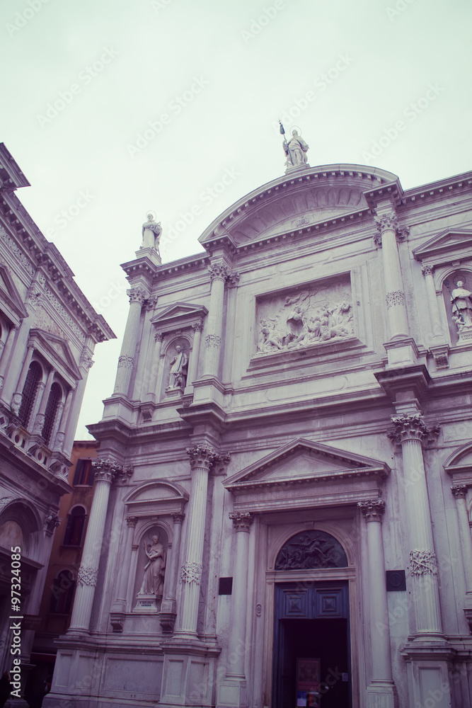 San Rocco church in Venice in vintage tone