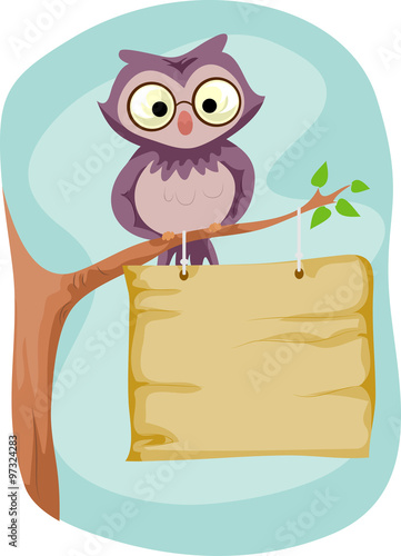 Cute Owl Signage Tree