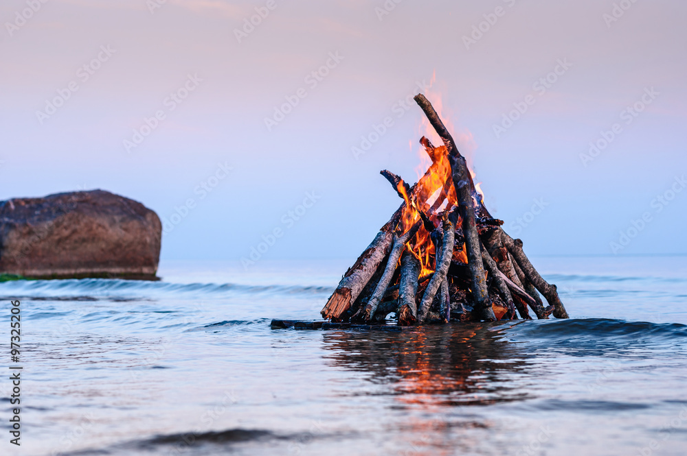 Campfire on the sea surface