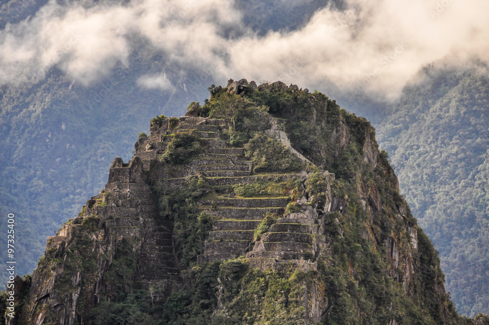 Wayna Picchu top at Machu Picchu, the sacred city of Incas, Peru