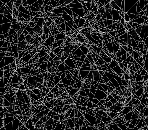 Random lines abstract vector texture. Entangled, intersecting li