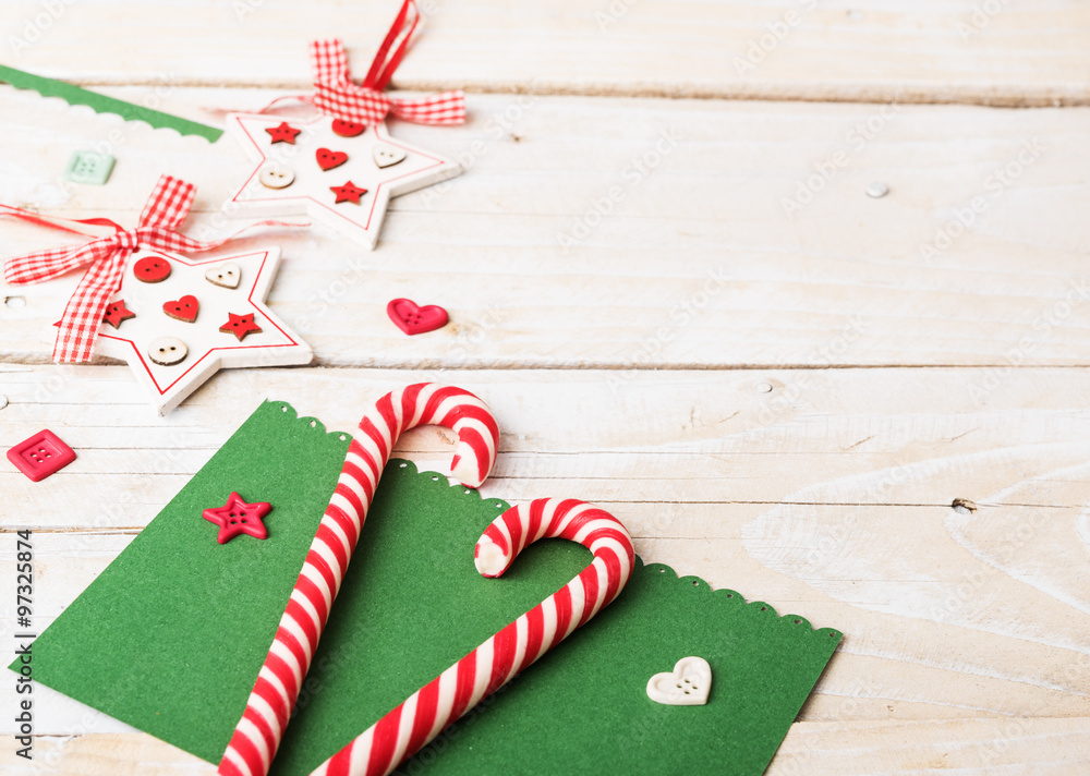 Obraz premium Background with candy canes and decorations