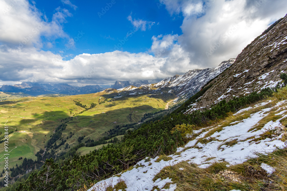 First snow in the mountains First snow in the mountains