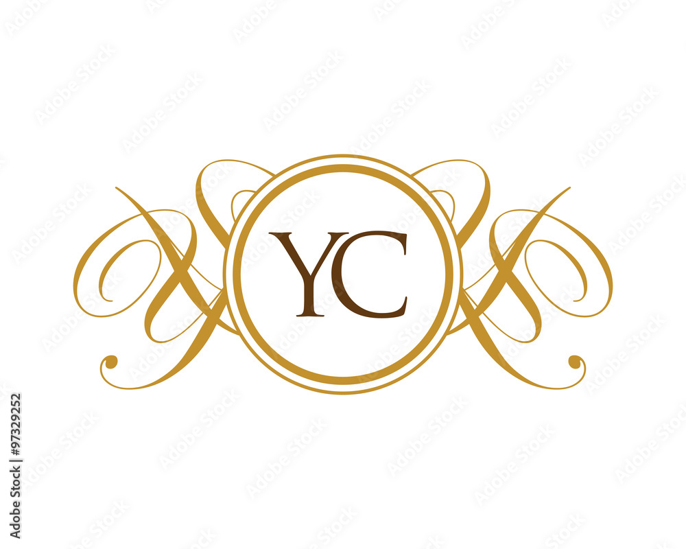 YC Luxury Ornament Initial Logo