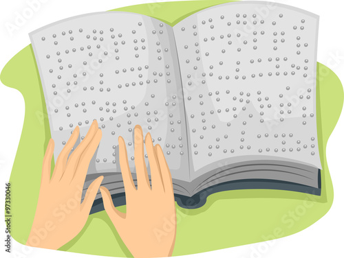 Hands Braille Book Trace photo