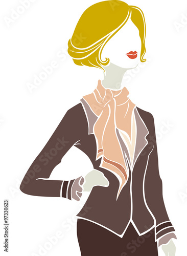 Girl Parisian Fashion Stenc...