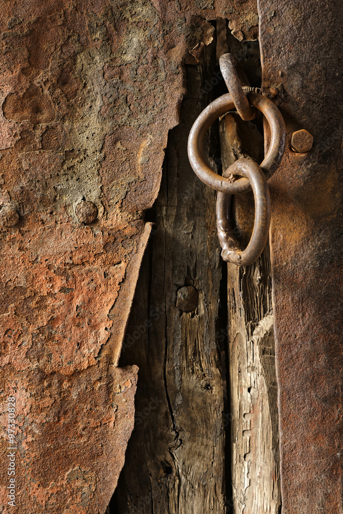 Rusty metal and old wooden backgrounds Rusty metal and old wooden backgrounds