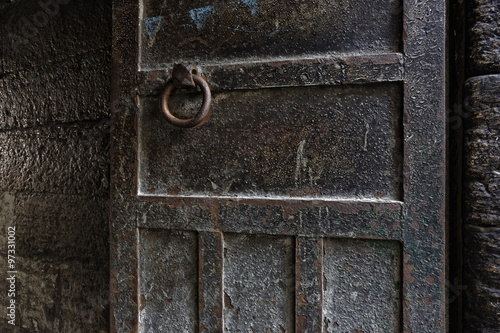 Rusty metal and stone wall backgrounds © yavuzsariyildiz