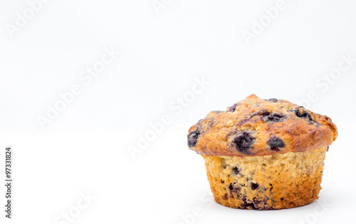 blueberries muffin on a white background 