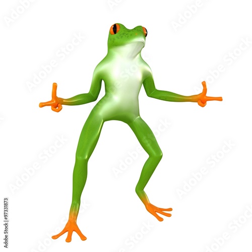 Tropical posing frog