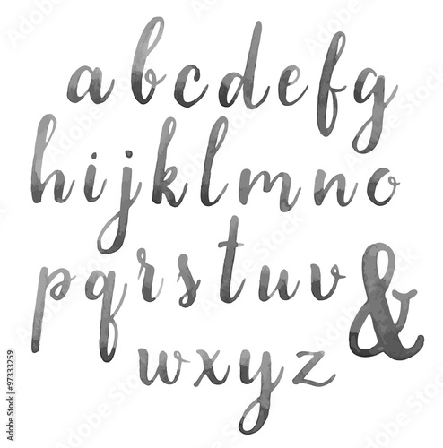 Hand drawn calligraphic watercolor script in vector.