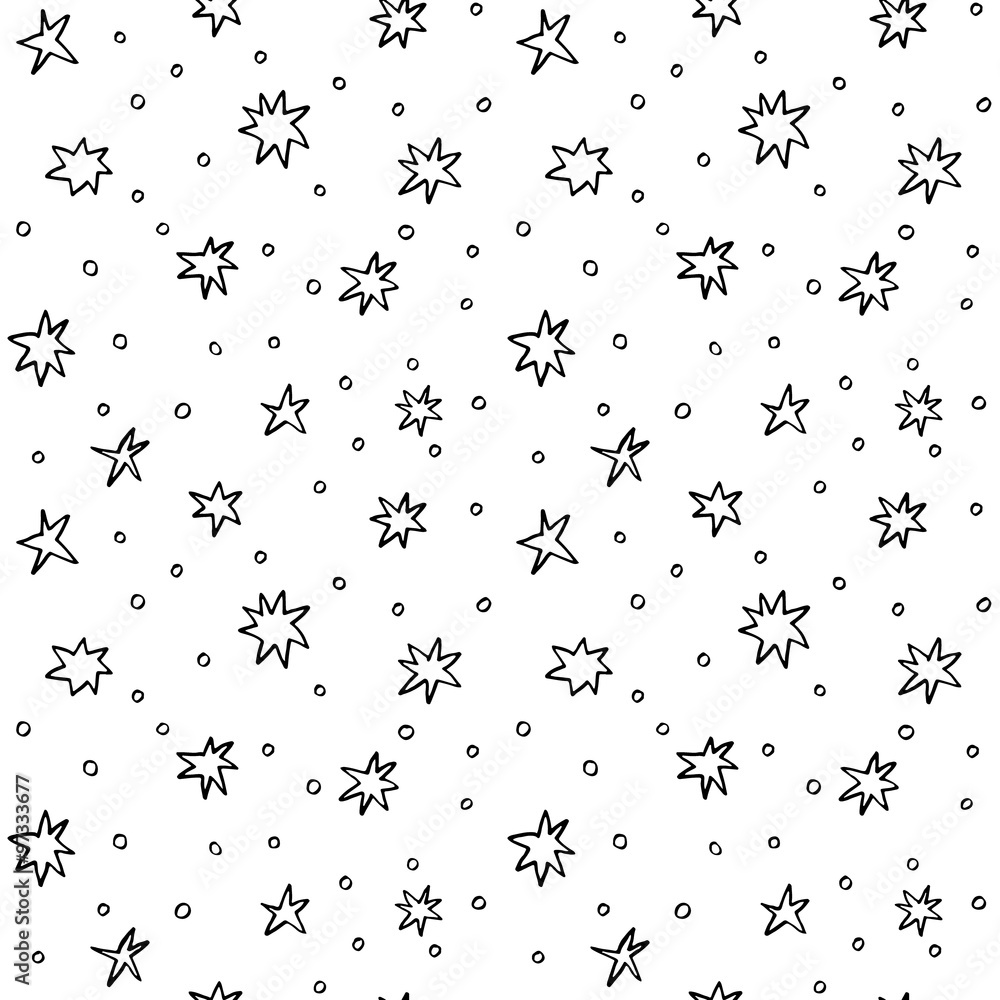 Seamless pattern with hand drawn stars Seamless pattern with hand drawn stars