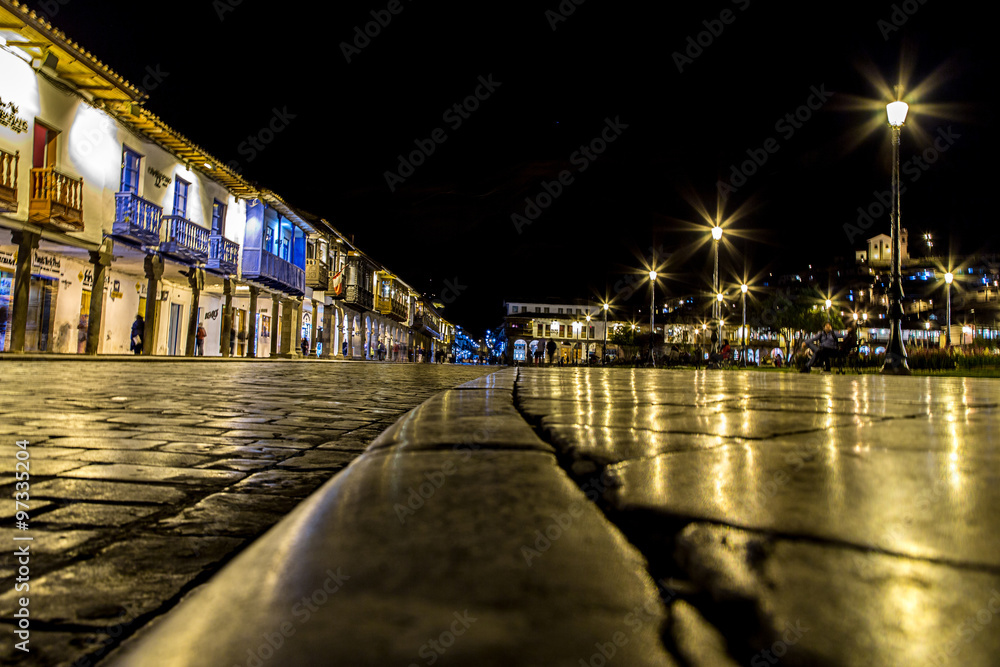 Night Views around Cusco City Centre, Peru South America Night Views around Cusco City Centre, Peru South America