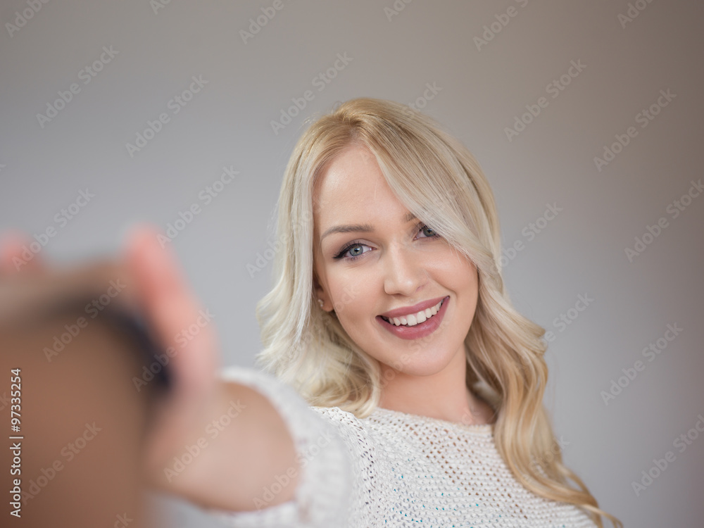 Fototapeta premium Beautiful model with wide smile.