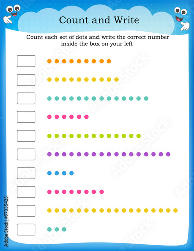 Kids worksheet count and write