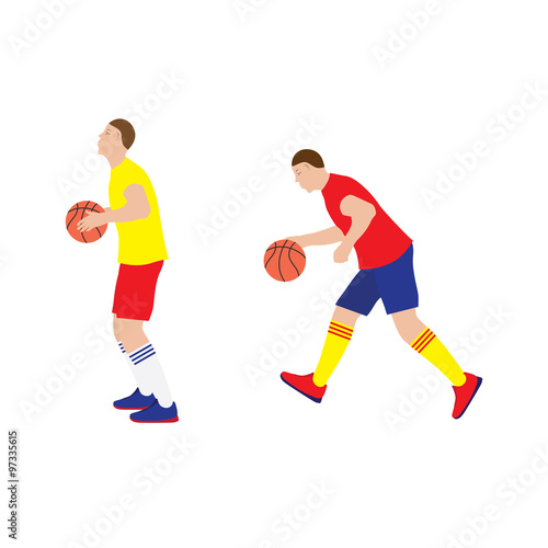 Basketball player with the ball.