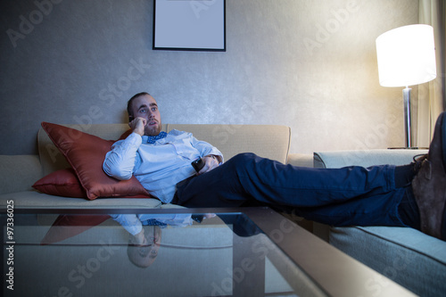 Man watching TV