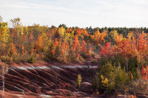 Cheltenham badlands in autumn, Ontario, Canada photo