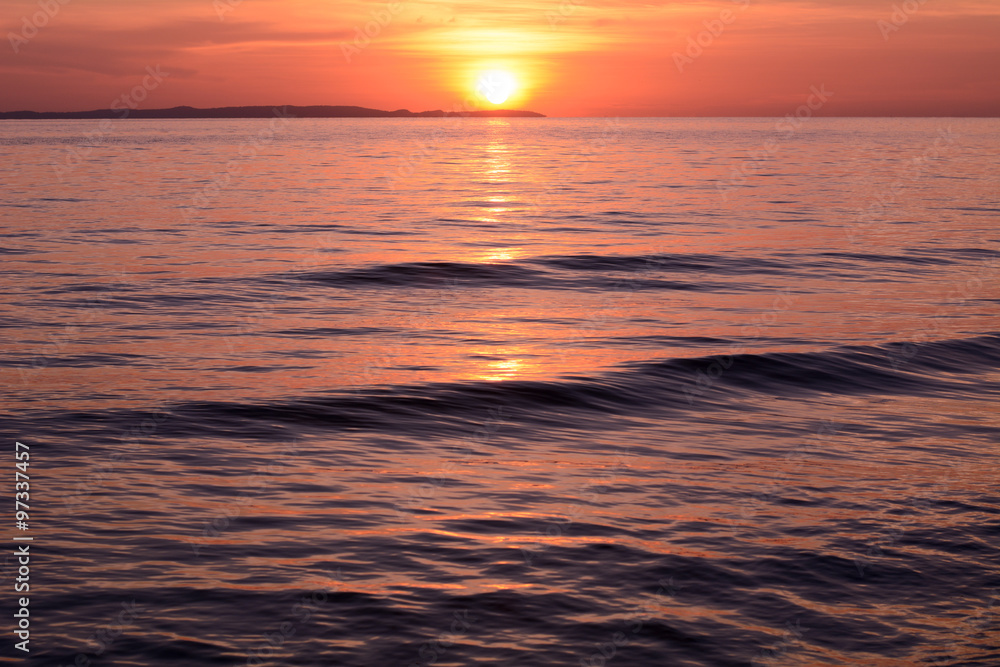 blur sunset and beach