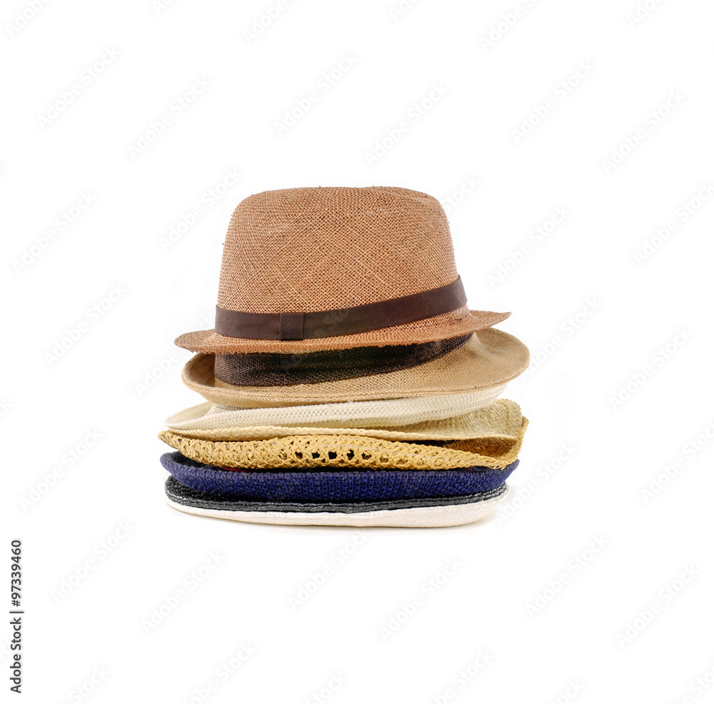 Stacked of panama straw hat