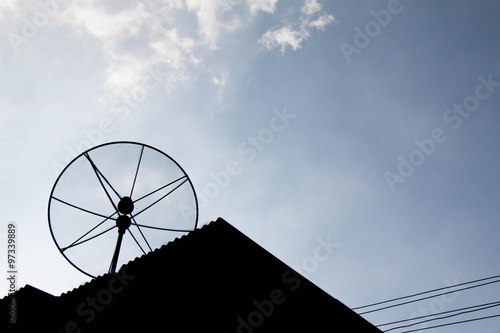 sattlelite dish on a roof