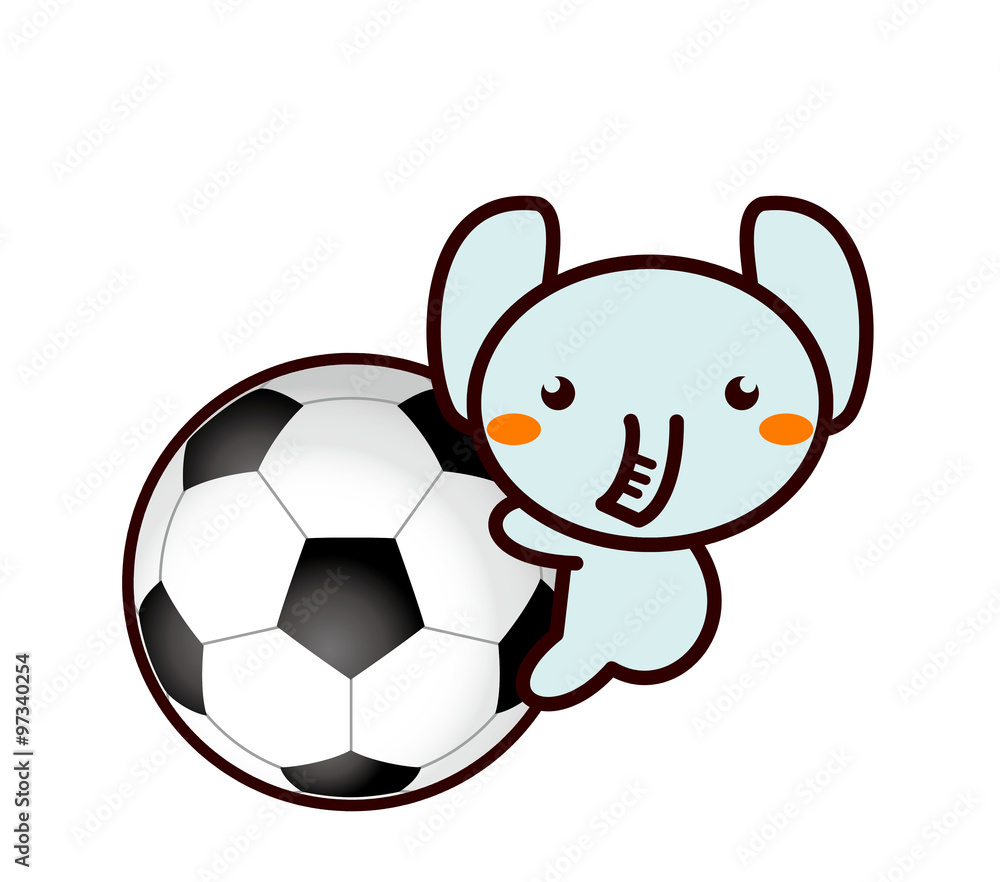 Obraz premium サッカーと動物シリーズ