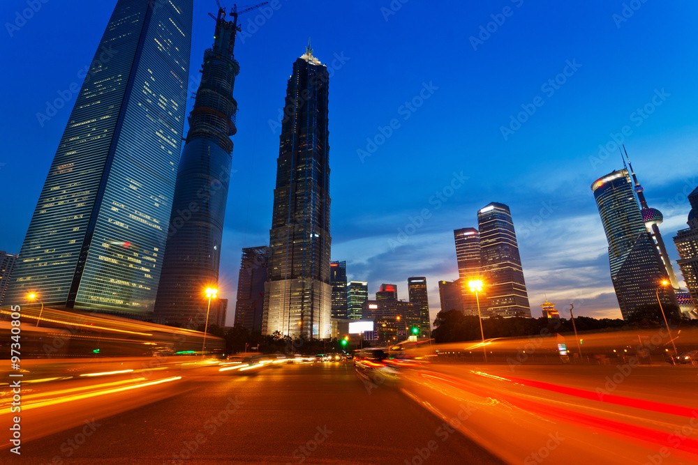 Naklejka premium Shanghai Urban Construction, Pudong