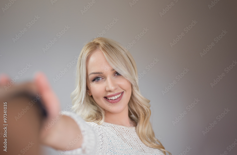 Beautiful model with wide smile. Beautiful model with wide smile.