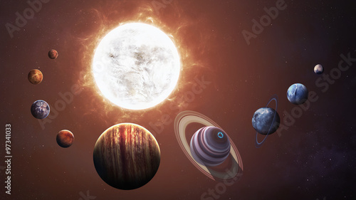 Solar system and space objects. Elements of this image furnished by NASA