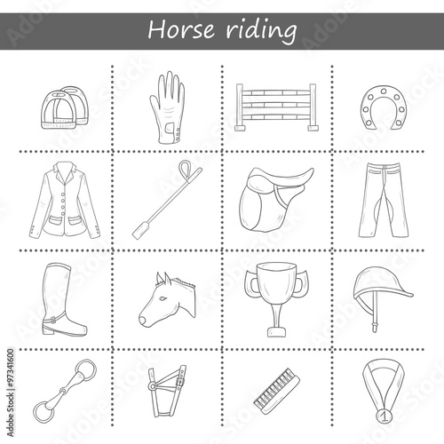 Horse riding objects