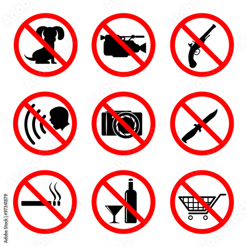 Free Download Do not icons set, prohibiting signs - GFXLoad