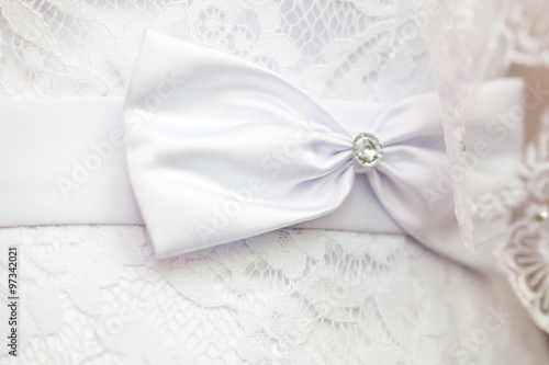Bow on the bride's dress