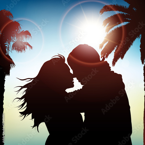 Love couple on a tropical beach