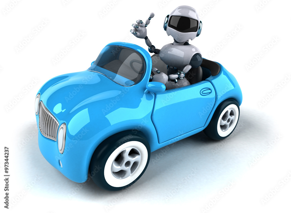 Robot and car Robot and car