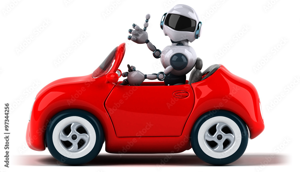 Robot and car Robot and car