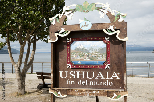 Ushuaia End of the World City Sign (Fin del Mundo) - Argentina photo