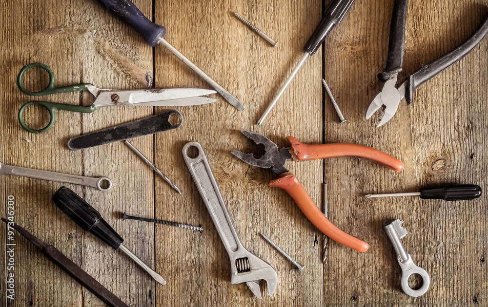 Working tools background with copy space Working tools background with copy space