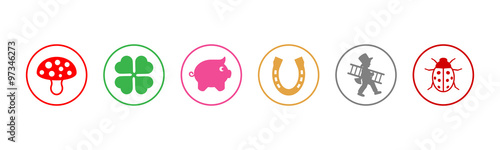 Lucky charm new year's eve elements icons