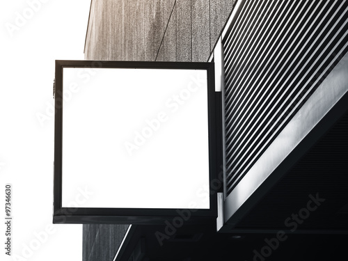 Fotografija Signboard shop Mock up square shape Shop front display