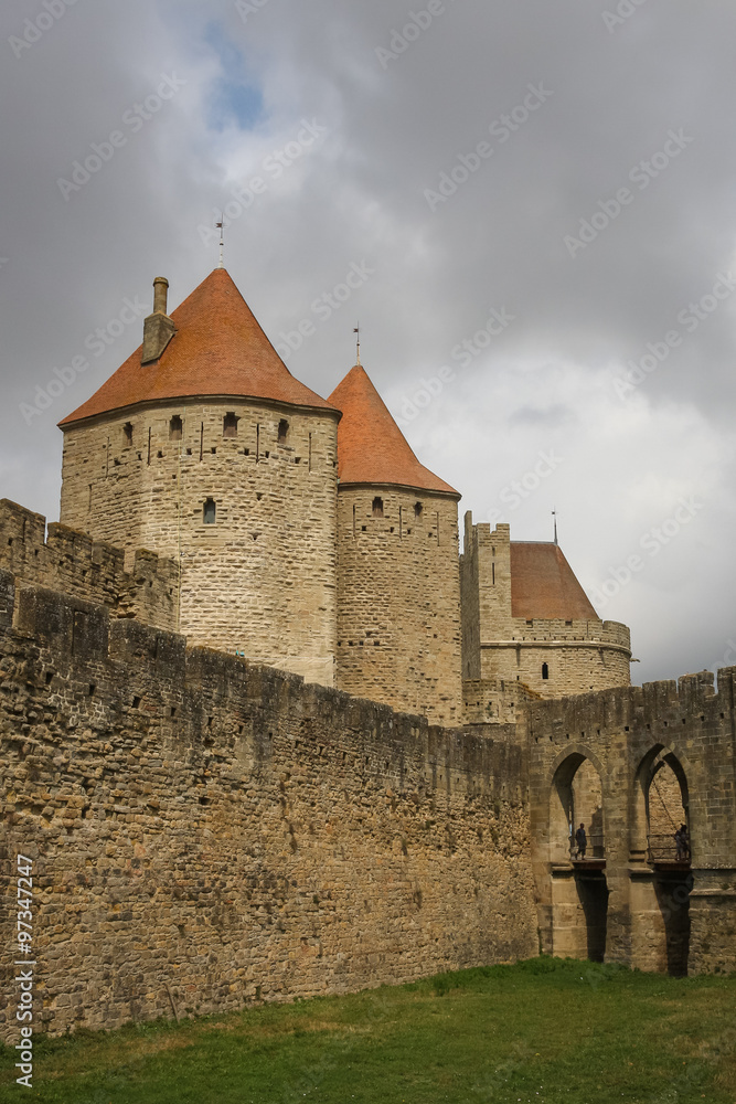 Entrance to Carcassonne fortress, France
