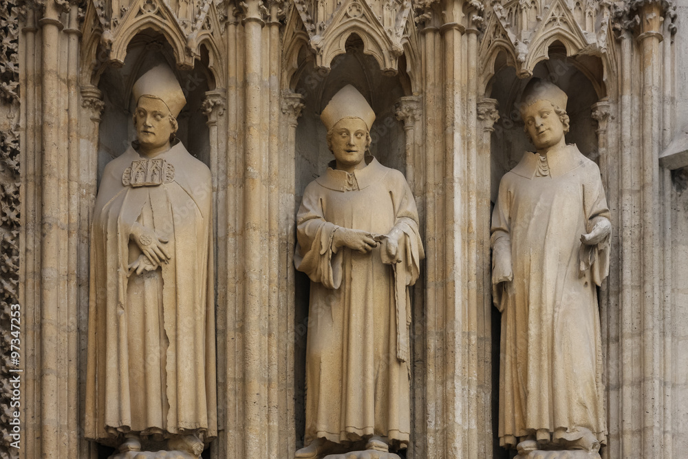 Detail of the gothic Cathedral of Bordeaux, France