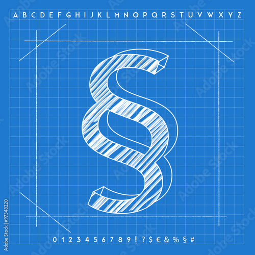 3d blueprint font photo