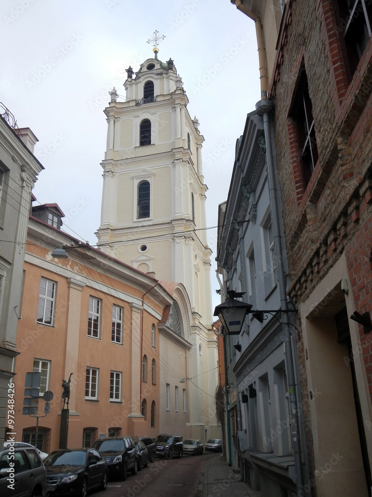 The street of Vilnius Lithuania