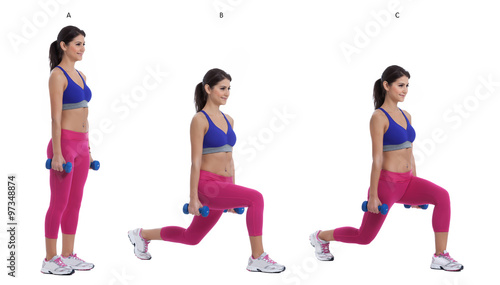 Reverse dumbbell lunge