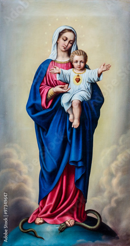 Painting of Blessed Virgin Mary with Baby Jesus