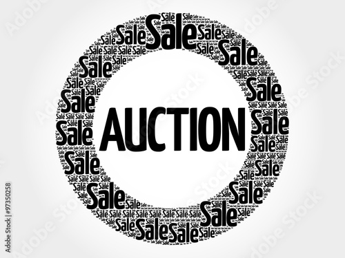AUCTION words cloud, business concept background