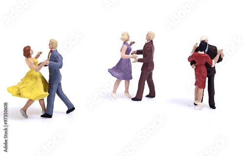 Miniature couple romantic dance